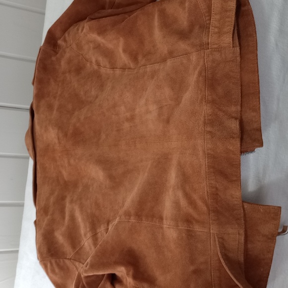 ASOS 100% REAL SUEDE LEATHER JACKET CAMEL/Rust color - Picture 11 of 14